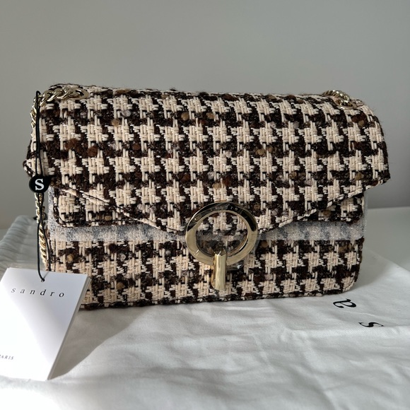 Sandro Yza Brown Tweed bag (brand new) - Picture 11 of 14